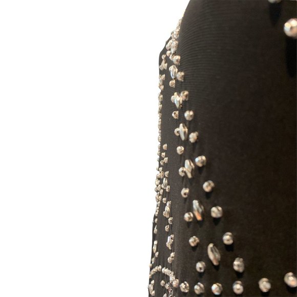 JESSICA Studded Dress Size 8 A Line Stretchy Black - Picture 7 of 11